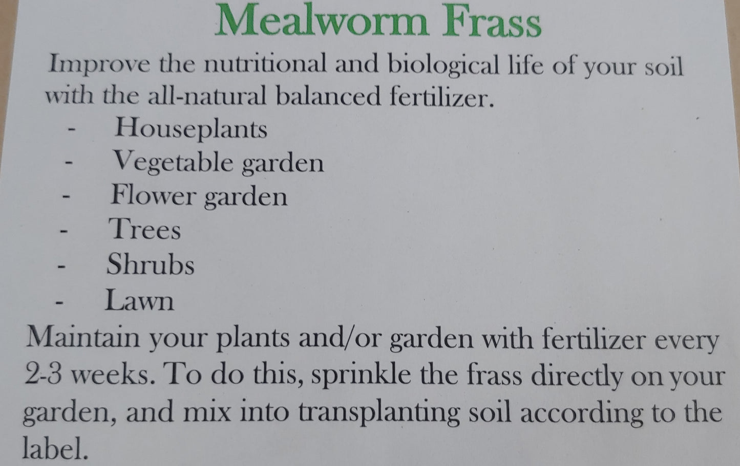 Mealworm Frass
